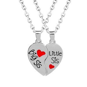 2  Piece Lil sis, bib sis pendant, Pendant and cha